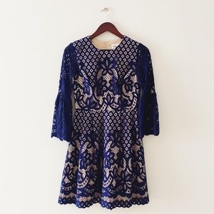 Eliza J • Bell Sleeve Lace Fit & Flare Dress